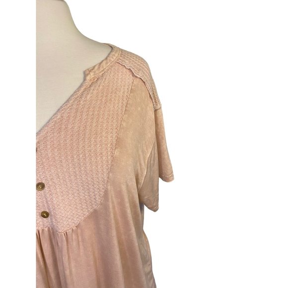 Kori American Peasant Boho Light Pink Oversized Shirt Tunic Women's L - Picture 12 of 12